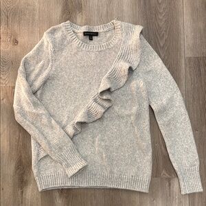 Gray Ruffled Women's Sweater